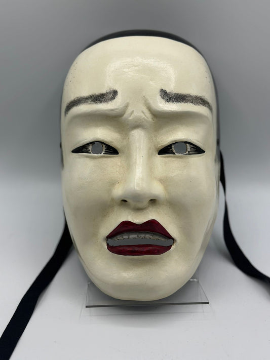 Japanische Noh-Maske, Nohmen-Maske eines Mannes, japanische Theatermaske - Koomote-Maske.