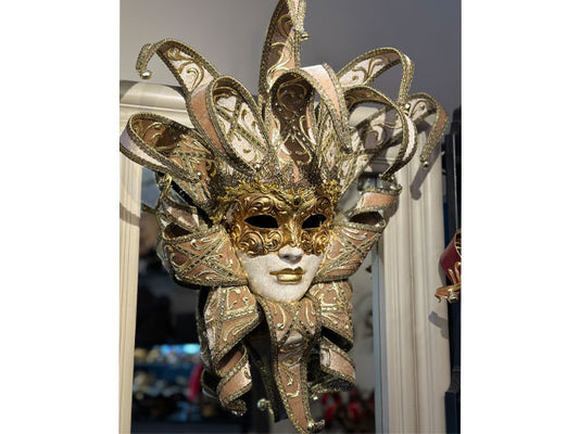 Jester mask in gold velvet