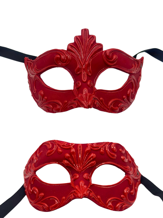 Venetian Couple Mask Set in red – Handcrafted Papier-Mâché Duo Masks for Masquerade & Events