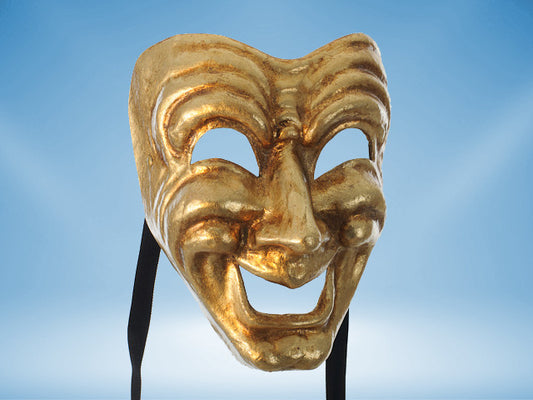 Comedy mask in gold