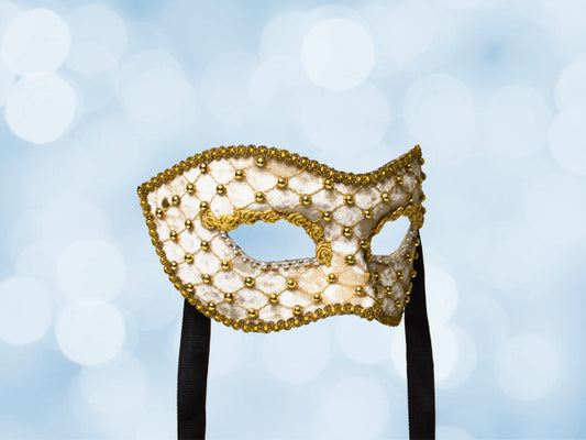 Masquerade mask in white , Venetian mask in white 