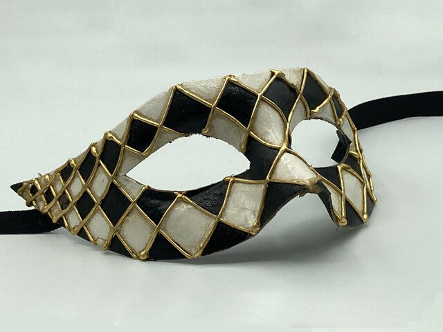mask in black, gold  and white comfortable to wear