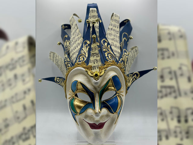 Máscaras de Joker hombres y femenino en azul