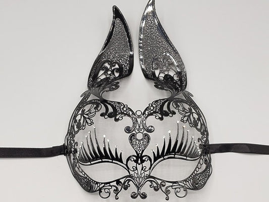 metal bunny mask, filigree mask , bunny mask with strass stones