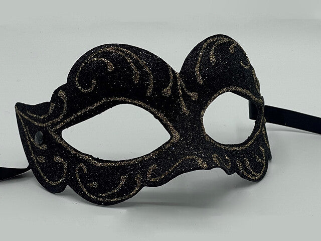 Black glitter mask