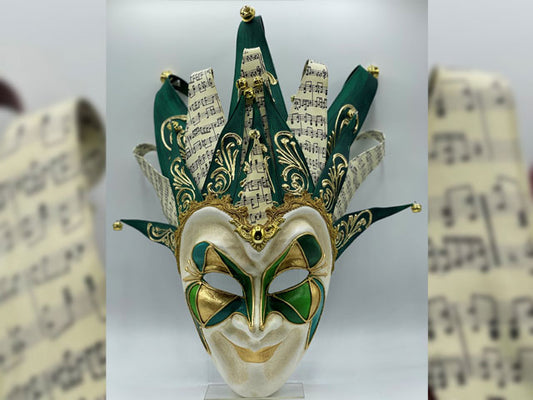 Venezianische Joker-Maske in Grün