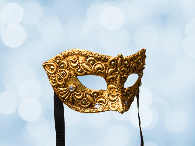 luxury mask for man, mask for men in gold, golden mask