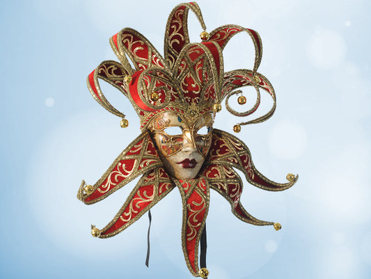 Venetiaans Jester masker in rood