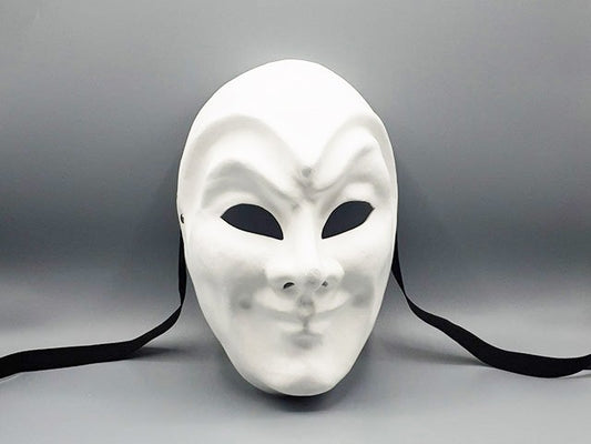 White papier-mâché masks - commedia masks