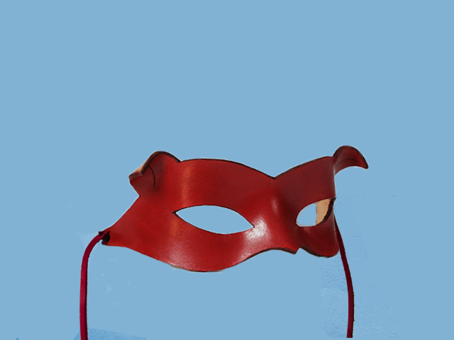 Máscara de cuero rojo Gatúbela
