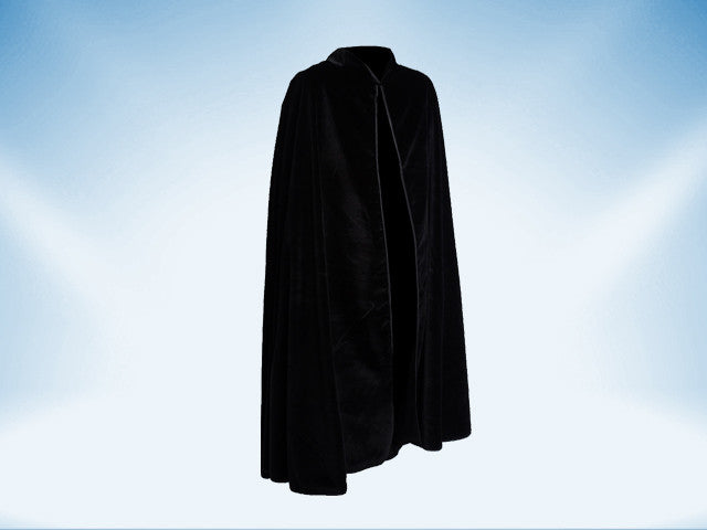 Black velvet cape with collar