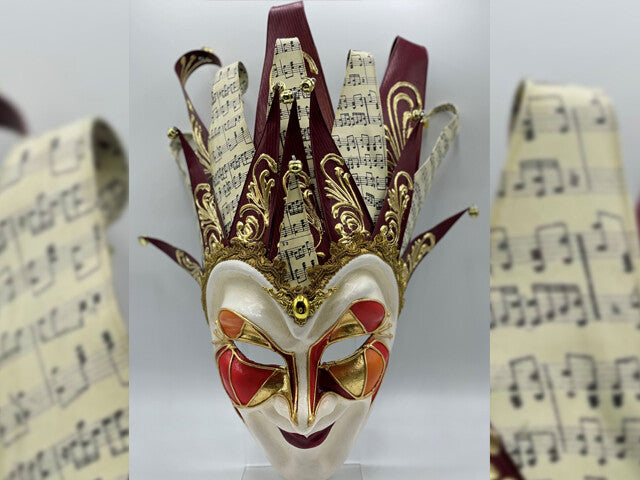Venezianische Joker-Maske in Rot
