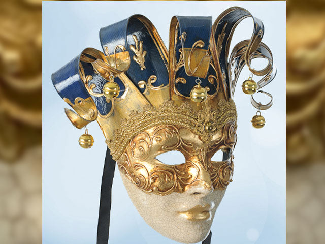 Venetian mask in blue – MaskshopVenice.com