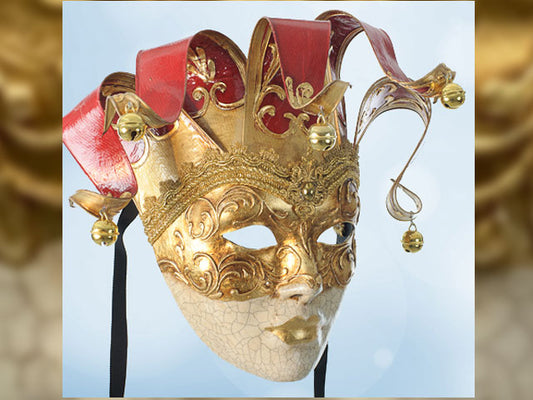 Masque vénitien décoratif en rouge