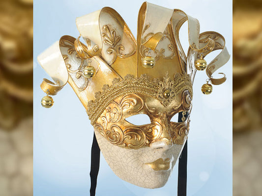 Dekorative venezianische Maske in Weiß