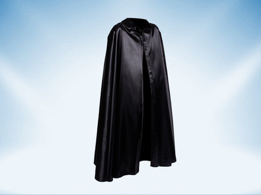 Venetian costume cloak with collar in black satin