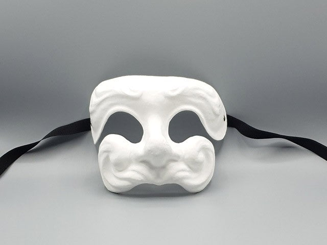 White Blanco papier-mâché Commedia dell’arte drama mask of Il Dottore
