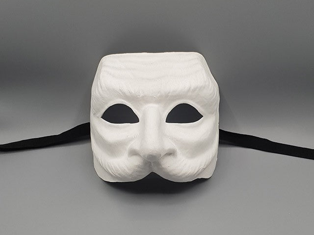 Máscara Pantaleón en papel maché blanco
