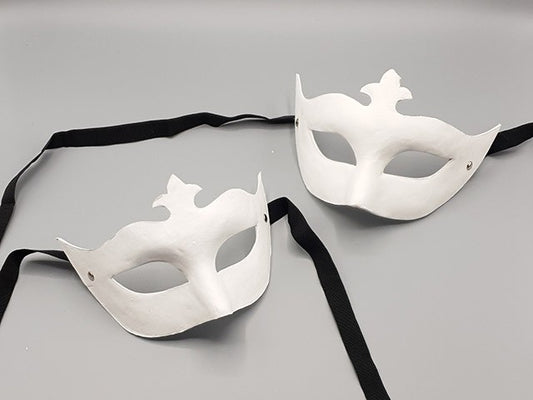 White papier-mâché masks - commedia masks